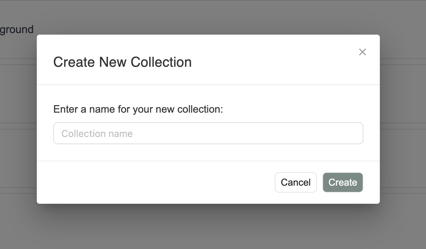 Creating a New Collection
