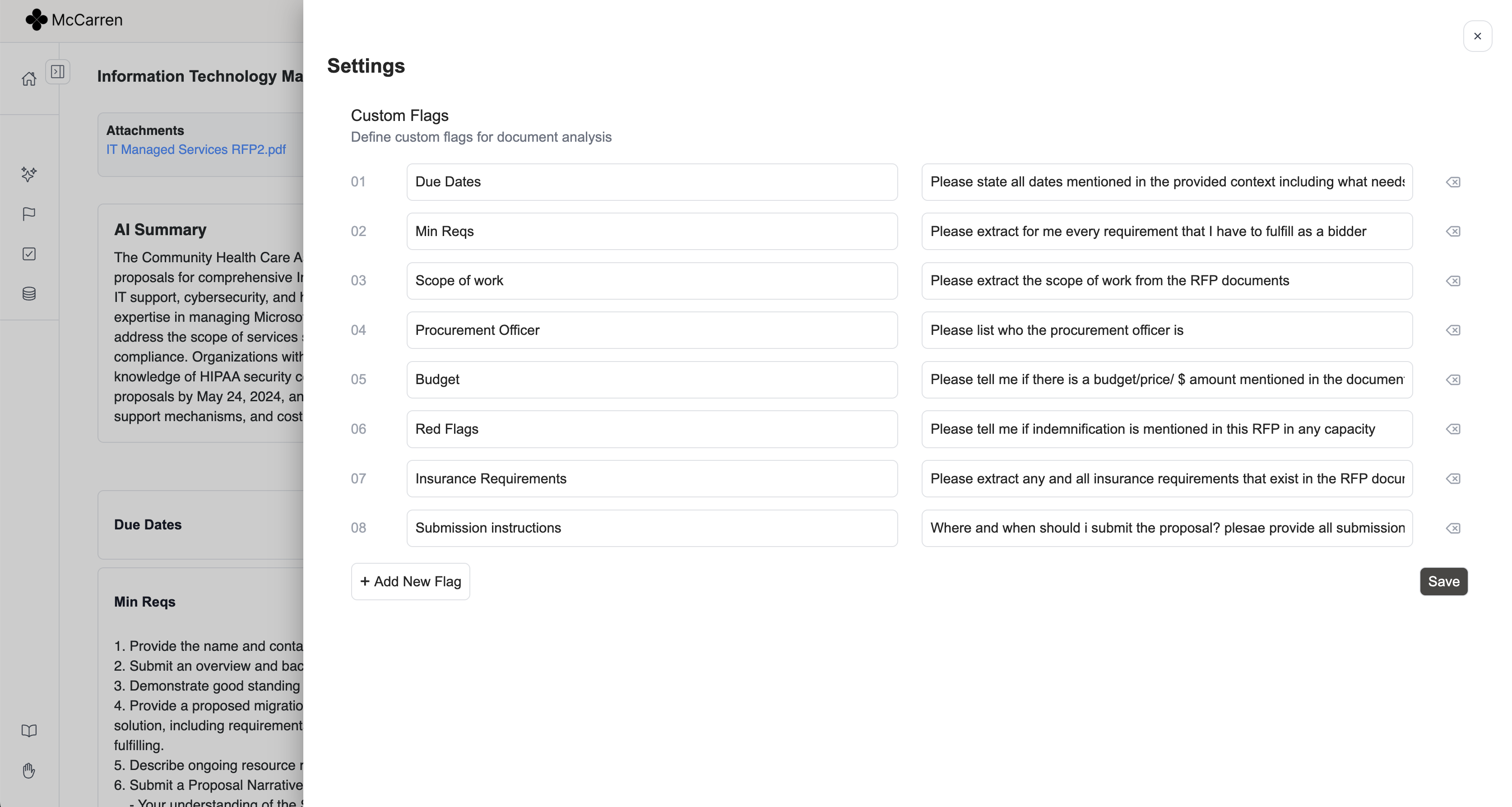 Triage Settings
